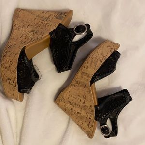 Black and Tan wedge heels!